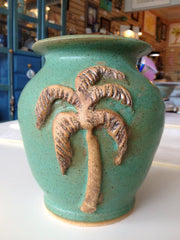 green palm vase
