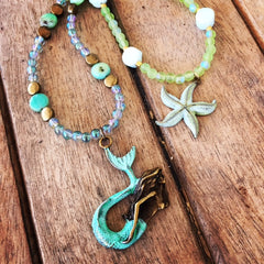 Mermaids Bejeweled - mermaid starfish necklaces