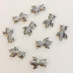 silver koi fish beads
