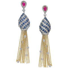 gemstone tassel earrings