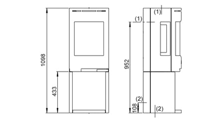 Jotul F135 - Dimensions