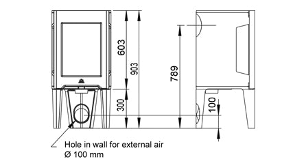 Jotul F162 - Dimensions