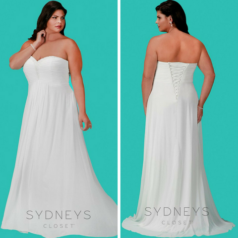 flowy chiffon wedding dress plus size