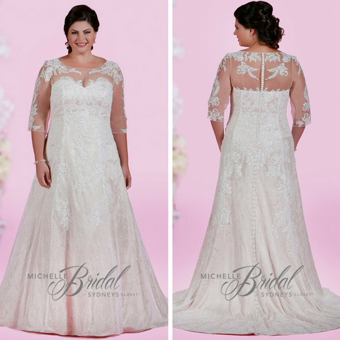 plus size wedding dress with sleeves