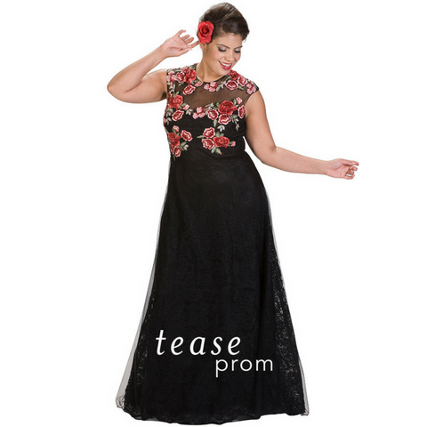floral plus size prom dress