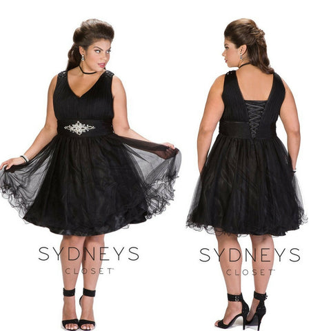 plus size bridesmaid dress in black