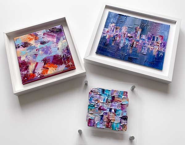 Small abstract paintings by Jayne Leighton Herd 