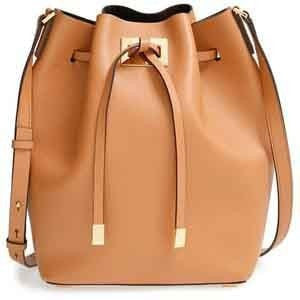 tan suede bucket bag