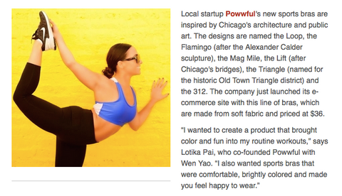 Crains Chicago Business: Thing you didn't know you need: A Chicago-inspired sports bra 