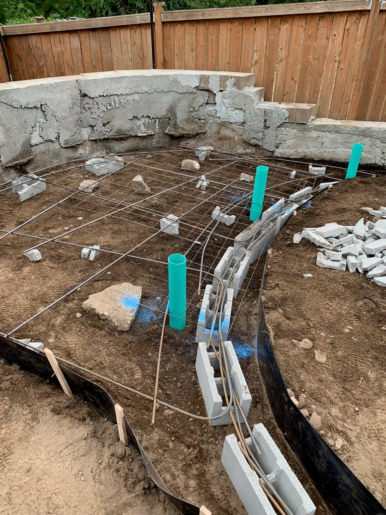 Justin McKinnis Concrete pond collar rebar reinforced