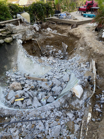 Randy Tan Koi Pond demolition