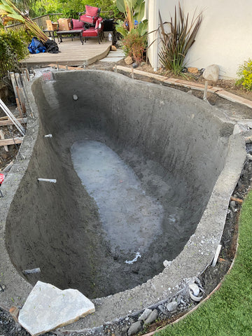 poured Concrete Randy Tan Koi Pond Build