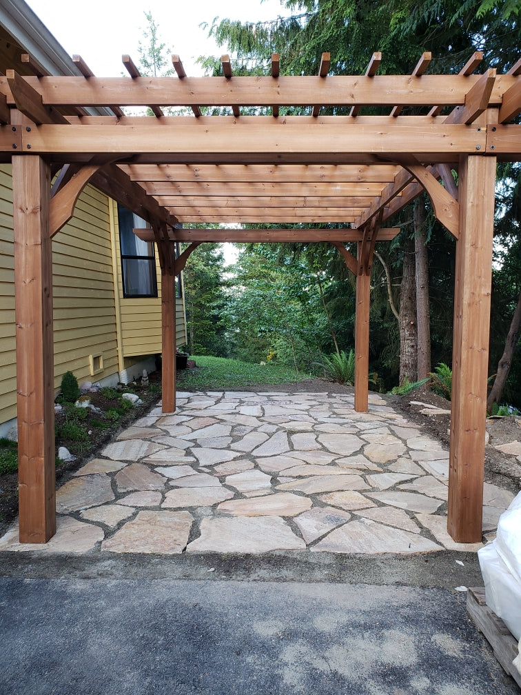 Keven Gravier beautiful Flagstone Patio wth Gazebo for pond build