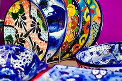Hand painted plates of talavera