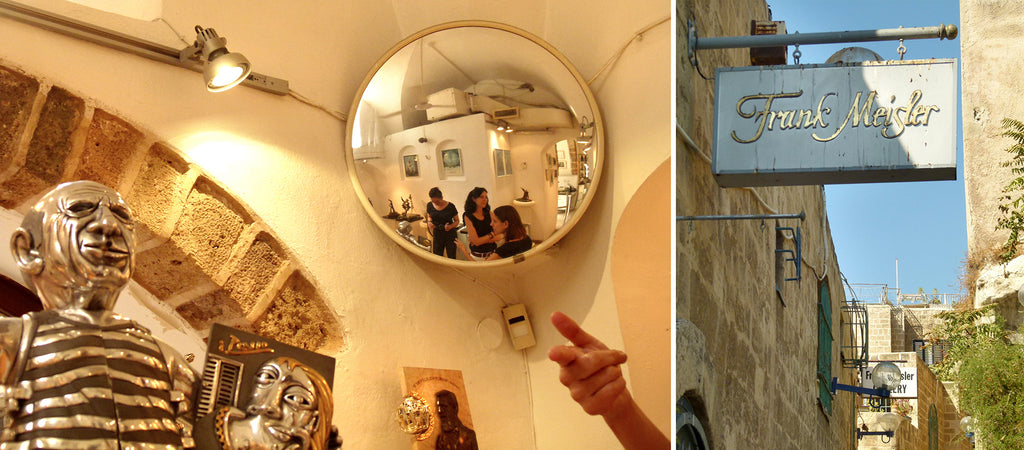 Visiting Frank Meisler's Gallery in old Jaffa