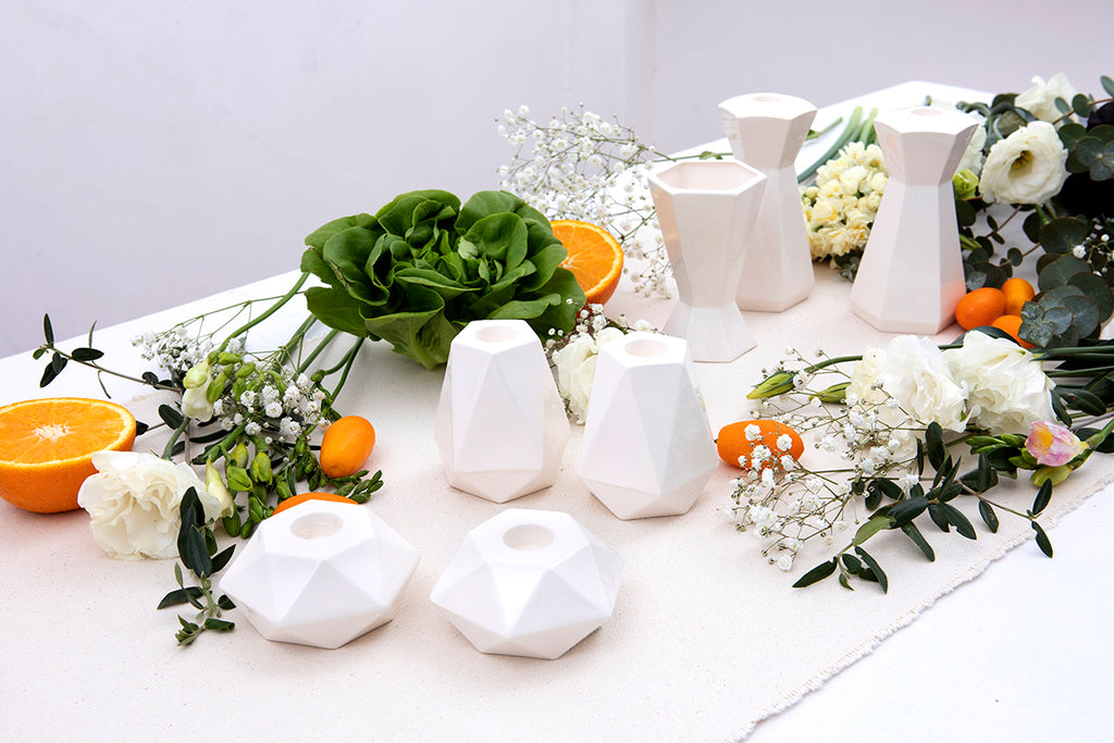 Modern Holiday table - minimalist and white, special for Shavuot
