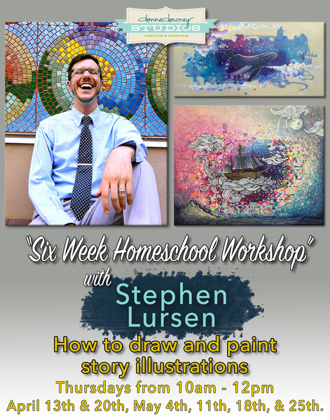 6 week homeschool art class: How to draw and paint story book illustrations