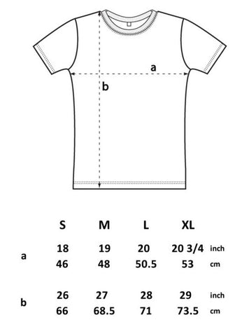 SIZE GUIDE mens fitted T-shirt