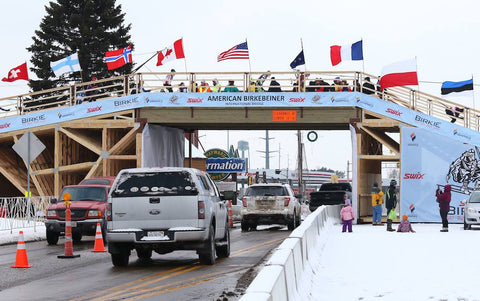 Birkie Bridge overpass for American Birkebeiner Famous Cross Country Ski Race in Hayward WI