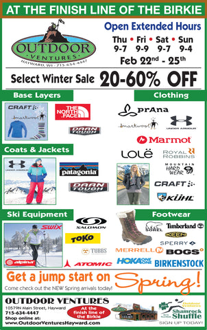 Outdoor Ventures - Birkie Week Hours, Sales, Brands & more