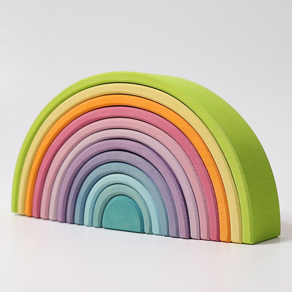 wooden stacking rainbow pastel