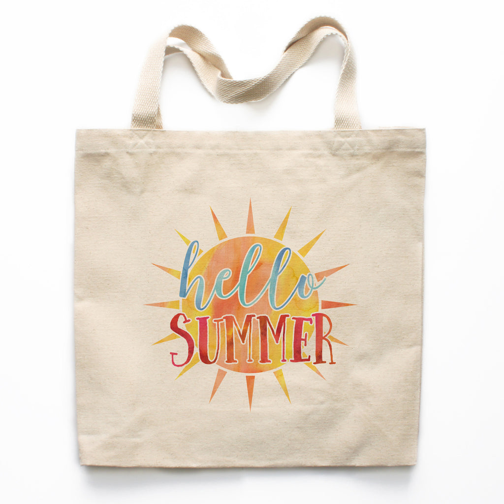 Hello Summer Canvas Tote Bag – Heart 