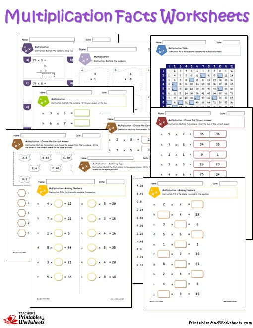 Multiplication Facts Worksheets - Printables & Worksheets