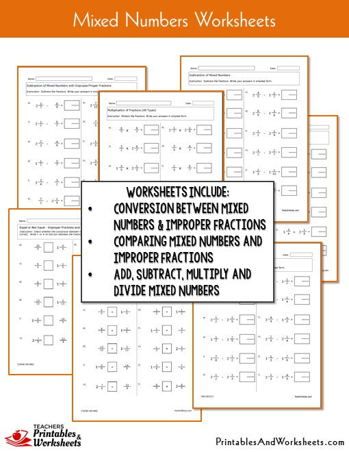 Mixed Numbers Worksheets - Printables & Worksheets