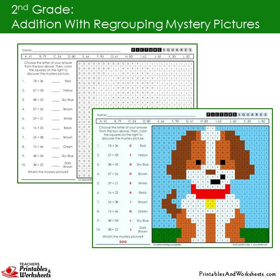 2nd-grade-addition-with-regrouping-mystery-pictures-coloring-worksheet-printables-worksheets