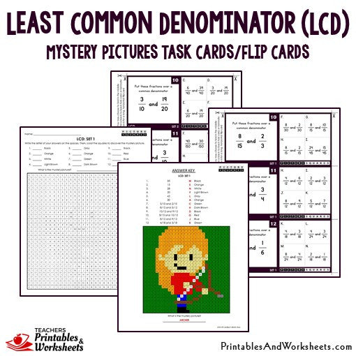 least-common-denominator-lcd-mystery-picture-coloring-worksheets