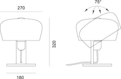 Formagenda Coppola Table Lamp Dimensions