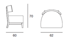 Pacini e Cappellini Kandy Lounge Chair Dimensions