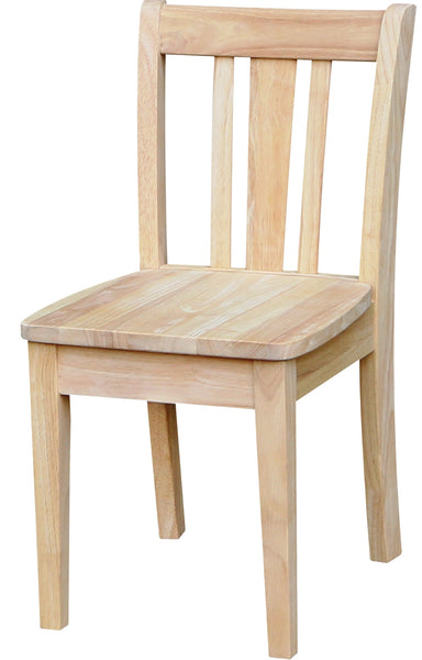 child's unfinished wooden chair