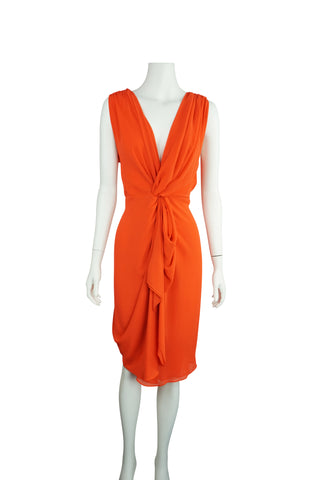 Carla Zampatti Orange chiffon twist dress