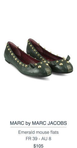 MARC BY MARC JACOBS  Emerald mouse flats