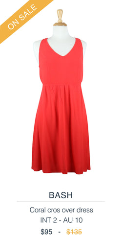 Bash coral cross over dress