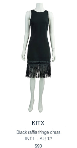 KITX Black raffia fringe dress