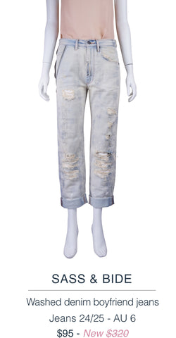 SASS & BIDE  Washed demin boyfriend jeans