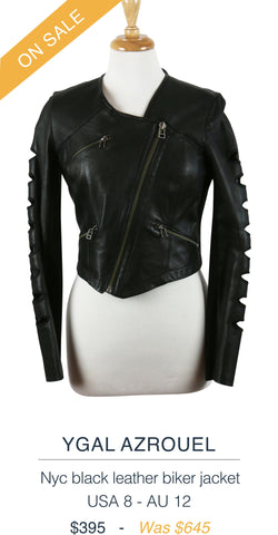 Nyc black leather biker jacket