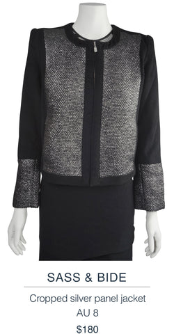 SASS & BIDE  Cropped silver panel jacket