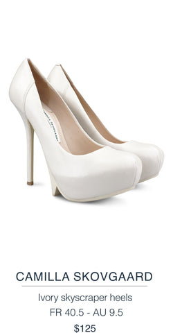 Ivory skyscraper heels