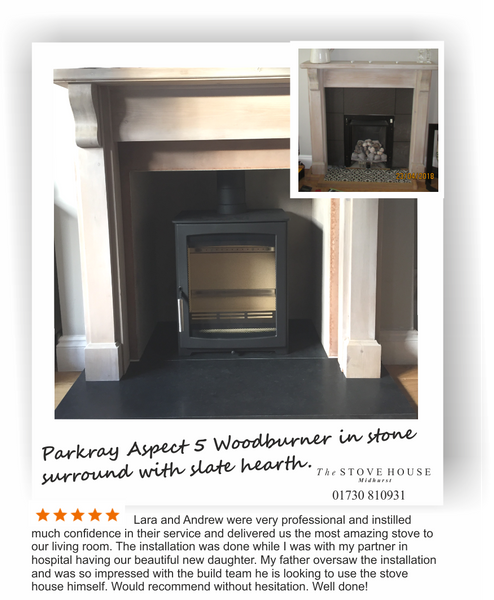 Hunter Parkray Aspect 5 woodburner stove supplied and installed by The Stove House in Midhurst nr Chichester 01730 810931