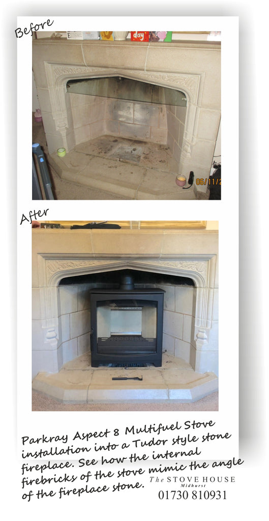 Parkray Aspect 8 Multifuel Stove Supplied and installed by The Stove House, between Chichester and Haslemere. 01730 810931
