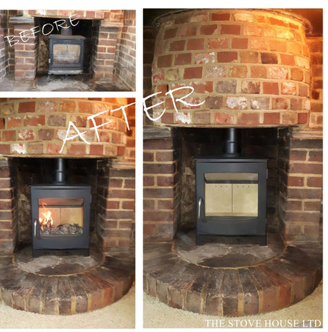 Ivar 5 in a Beehive fireplace supplied and installed by The Stove House