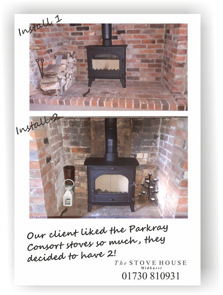 Parkray Consort 5 & 9 slimline Woodburning Stove Supplied and installed by The Stove House, between Chichester and Haslemere. 01730 810931