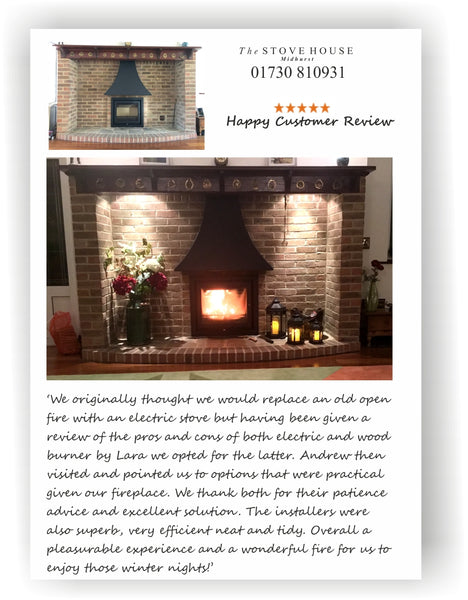 Review on The Stove House installation & full fitting service by HETAS qualified installers contact 01730 810931 for Chichester Haslemere Petersfield Arundel & surrounding areas