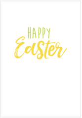 Happy Easter writing on greeting card