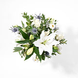 White Christmas postbaloom bouquet of flowers