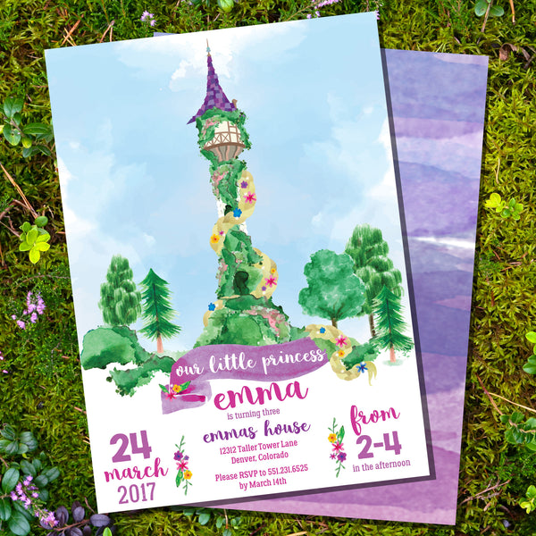 Rapunzel Birthday Party Set Rapunzel Party Invitation And