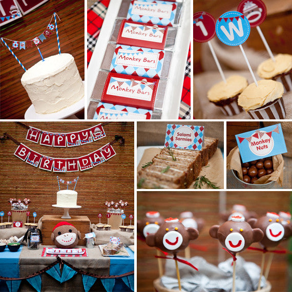 Sock Monkey Birthday Party Decorations Sunshine Parties